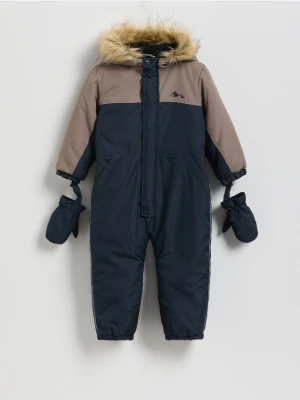 Reserved - Ocieplany kombinezon z rękawiczkami - granatowy