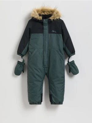 Reserved - Ocieplany kombinezon z rękawiczkami - zielony