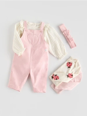 Reserved - Ogrodniczki z opaską - lawendowy