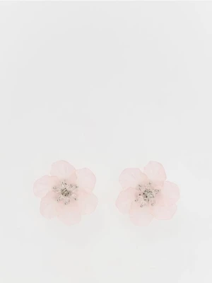Reserved - Okrągłe kolczyki - pastelowy róż