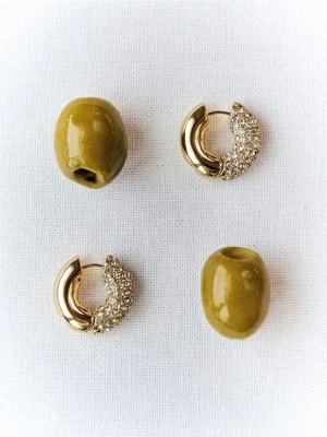 Reserved - Okrągłe kolczyki - złoty