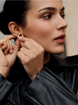 Reserved - Okrągłe kolczyki - złoty