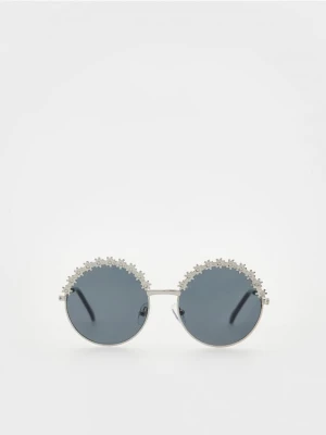 Reserved - Okrągłe okulary przeciwsłoneczne - jasnoszary