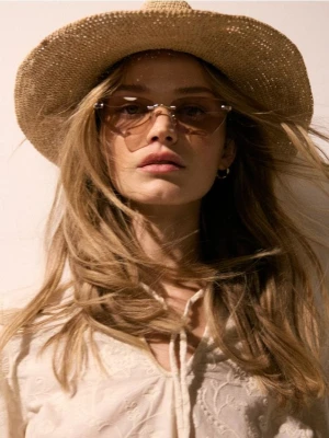 Reserved - Okulary przeciwsłoneczne - kremowy