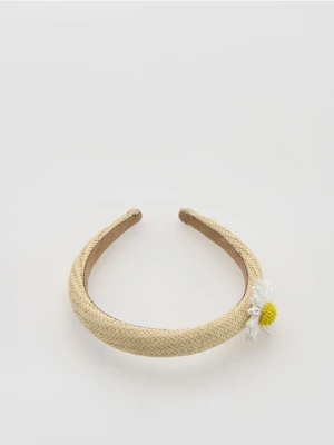 Reserved - Opaska do włosów z aplikacją - kremowy