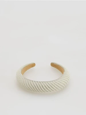 Reserved - Opaska do włosów - złamana biel