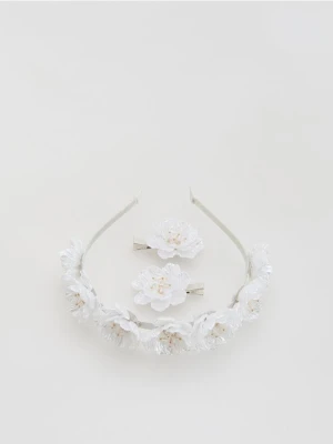 Reserved - Opaska i spinki do włosów - biały