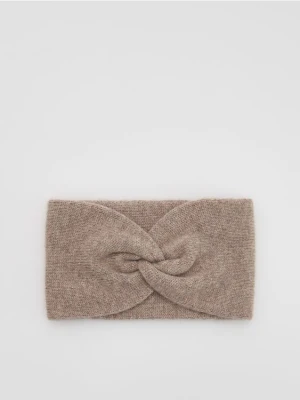 Reserved - Opaska na głowę z wełną - brązowy