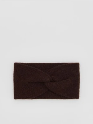 Reserved - Opaska na głowę z wełną - ciemnobrązowy