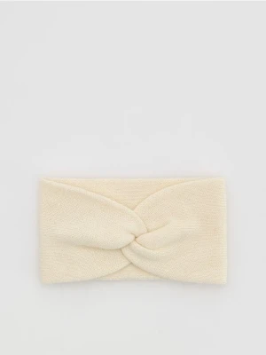 Reserved - Opaska na głowę z wełną - kremowy