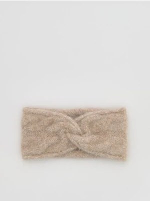 Reserved - Opaska z wełną alpaki - kremowy