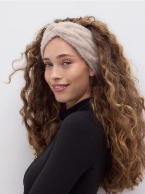 Reserved - Opaska z wełną alpaki - kremowy