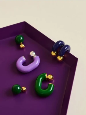 Reserved - Owalne kolczyki - zielony