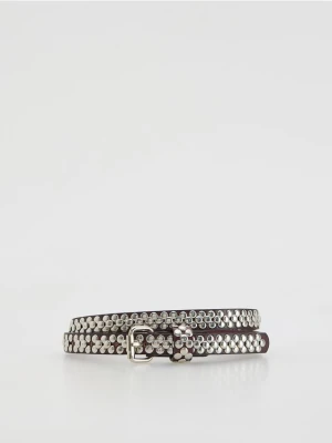 Reserved - Pasek z ćwiekami - brązowy