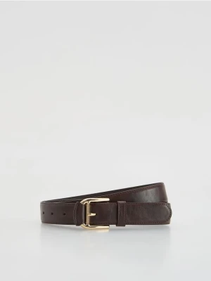 Reserved - Pasek z dekoracyjną klamrą - ciemnobrązowy