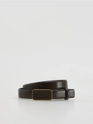Reserved - Pasek z dekoracyjną klamrą - ciemnobrązowy
