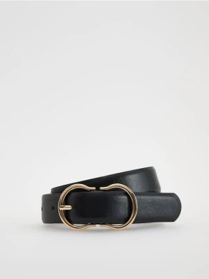 Reserved - Pasek z imitacji skóry - czarny
