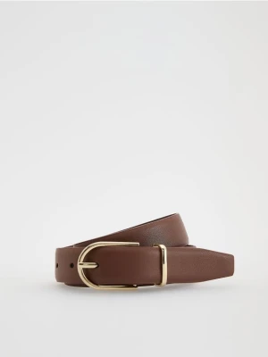 Reserved - Pasek z łączonych materiałów - brązowy