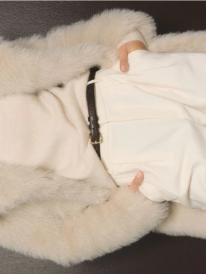 Reserved - Pasek z łączonych materiałów - ciemnobrązowy