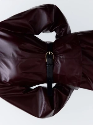 Reserved - Pasek z łączonych materiałów - czarny