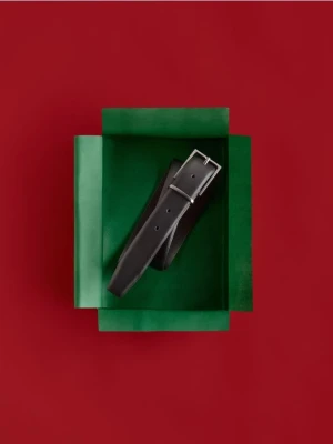 Reserved - Pasek z łączonych materiałów - czarny