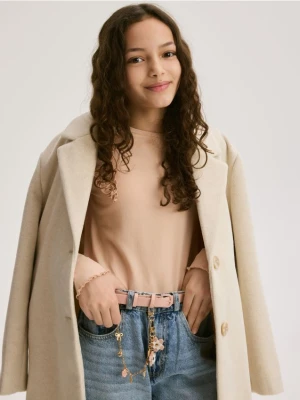 Reserved - Pasek z łańcuszkiem - brudny róż