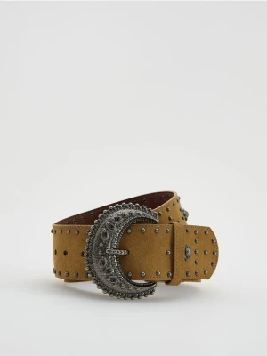 Reserved - Pasek z ozdobną klamrą - brązowy
