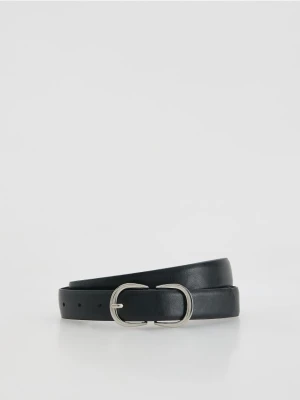 Reserved - Pasek z ozdobną klamrą - czarny