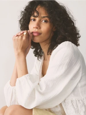 Reserved - Pierścionek z masą perłową - biały