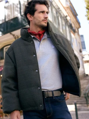 Reserved - Pikowana dwustronna kurtka - ciemnozielony