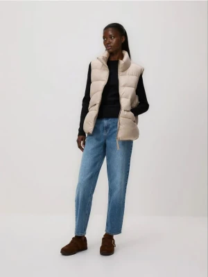 Reserved - Pikowana kamizelka - kremowy