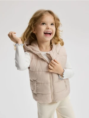 Reserved - Pikowana kamizelka z kapturem - beżowy