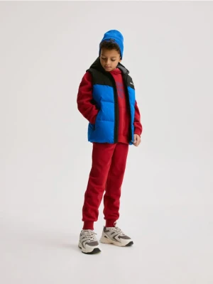 Reserved - Pikowana kamizelka z kapturem - niebieski