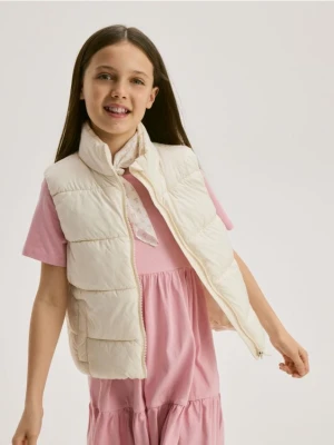 Reserved - Pikowana kamizelka - złamana biel