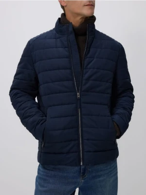 Reserved - Pikowana kurtka biker - granatowy