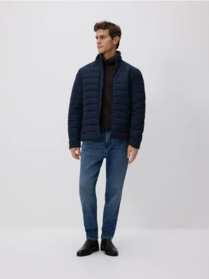 Reserved - Pikowana kurtka biker - granatowy