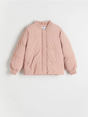 Reserved - Pikowana kurtka bomber - różowy
