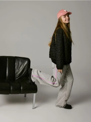 Reserved - Pikowana kurtka bomberka - czarny