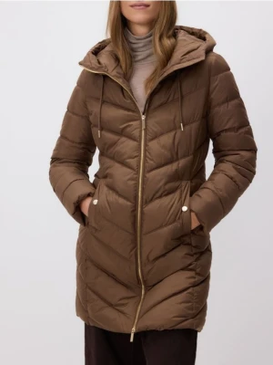 Reserved - Pikowana kurtka - brązowy