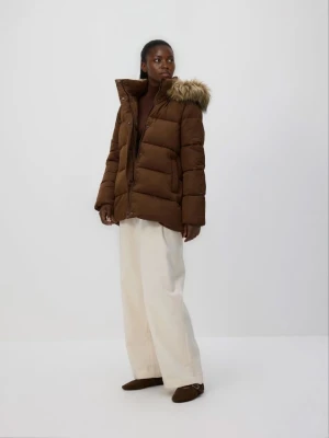 Reserved - Pikowana kurtka - brązowy