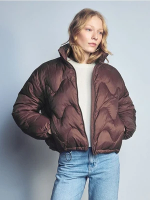 Reserved - Pikowana kurtka - brązowy