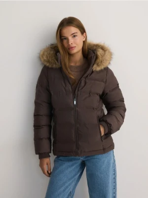 Reserved - Pikowana kurtka - brązowy