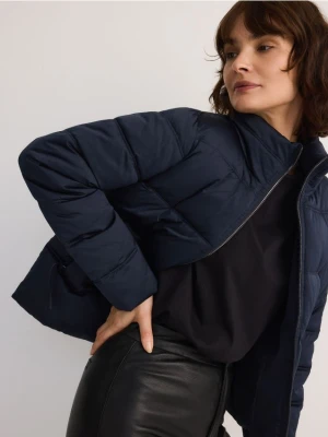 Reserved - Pikowana kurtka - granatowy