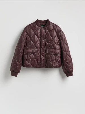 Reserved - Pikowana kurtka - mahoniowy