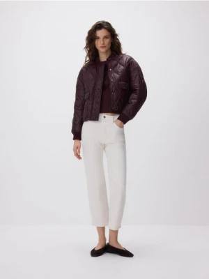 Reserved - Pikowana kurtka - mahoniowy