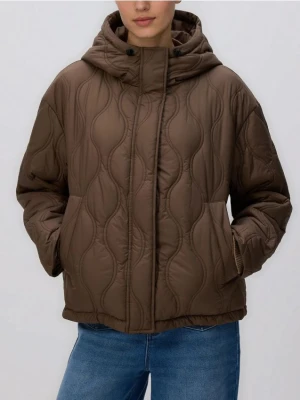 Reserved - Pikowana kurtka - oliwkowy