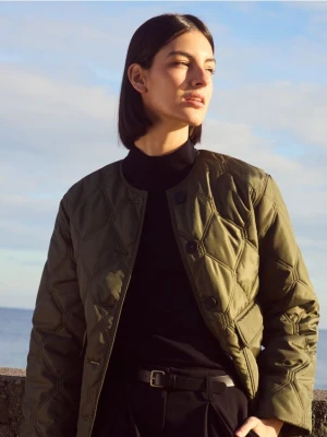 Reserved - Pikowana kurtka oversize - zielony