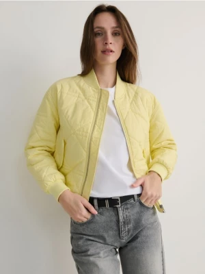 Reserved - Pikowana kurtka z bawełny - jasnożółty