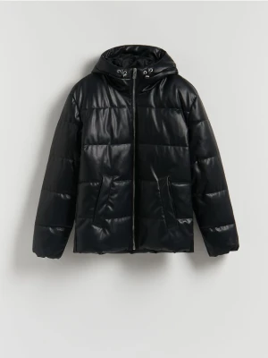 Reserved - Pikowana kurtka z imitacji skóry - czarny