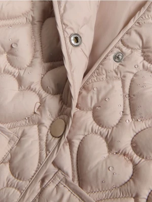 Reserved - Pikowana kurtka z kapturem - beżowy